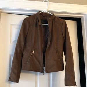 Brown sueded quilted jacket